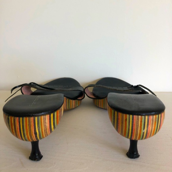 Rare find! Fiorina colorful stacked kitten heel slides - Picture 2 of 3